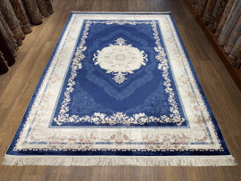 LACİVERT İPEKSİ BAMBU HALI 200 X 290 CM - Görsel 2