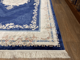 LACİVERT İPEKSİ BAMBU HALI 200 X 290 CM - Görsel 4