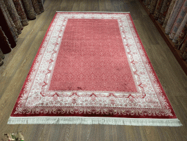 KIRMIZI İPEKSİ BAMBU HALI 200 X 290 CM - Görsel 3
