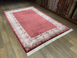 KIRMIZI İPEKSİ BAMBU HALI 200 X 290 CM - Görsel 4